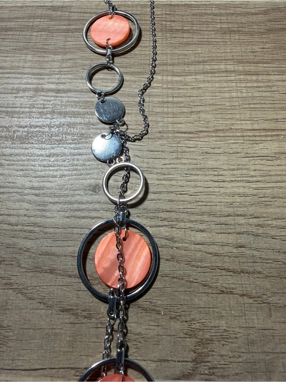 paparazzi Silver-Tone Necklace with Coral Accents